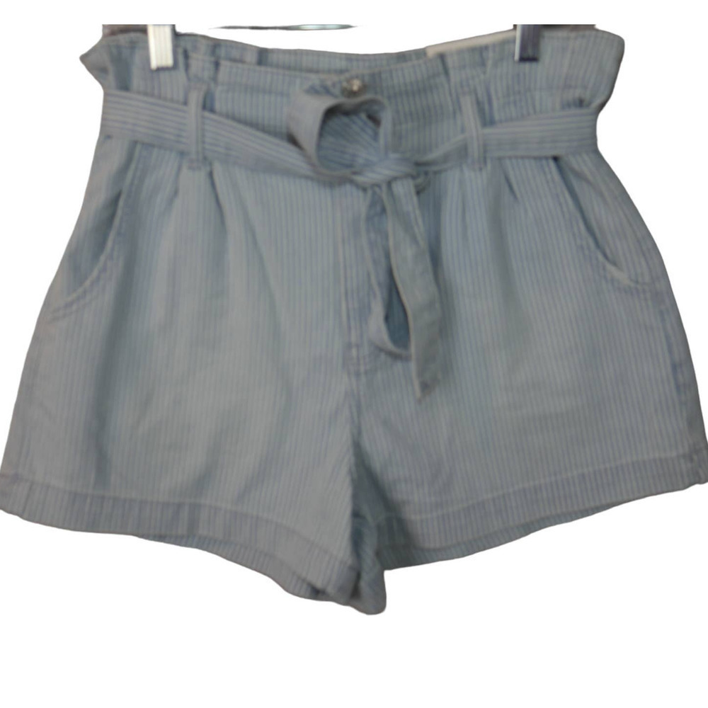 American Eagle NWT Blue Striped Paperbag Mom Denim Shorts Size 8
